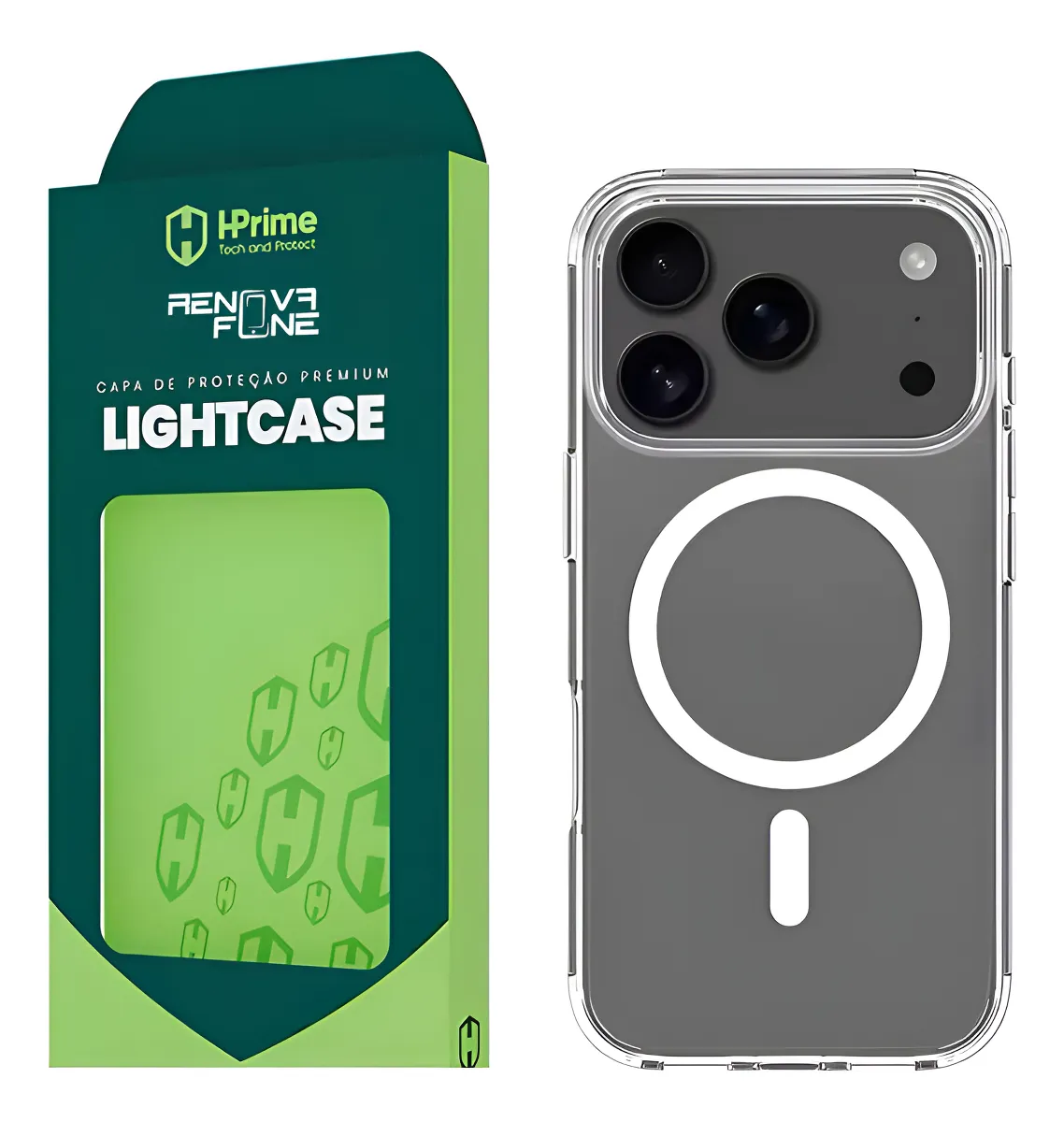Kit HPrime - Película FiberPro + Case Lightcase Magnética - iPhone 17 Pro